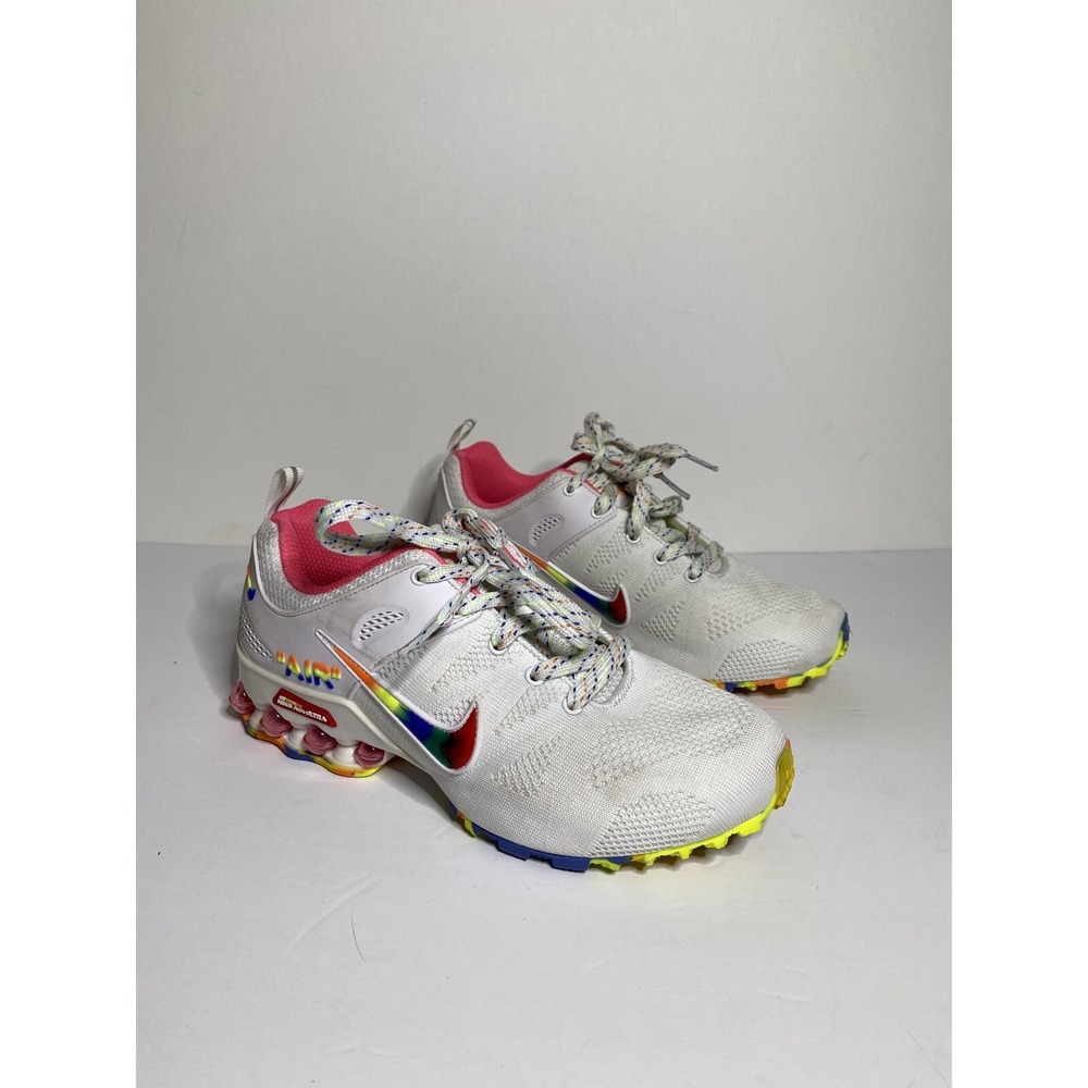 Nike Air Ultra Flyknit Multi Color Rainbow Sneakers Womens Size 6.5 806771-603